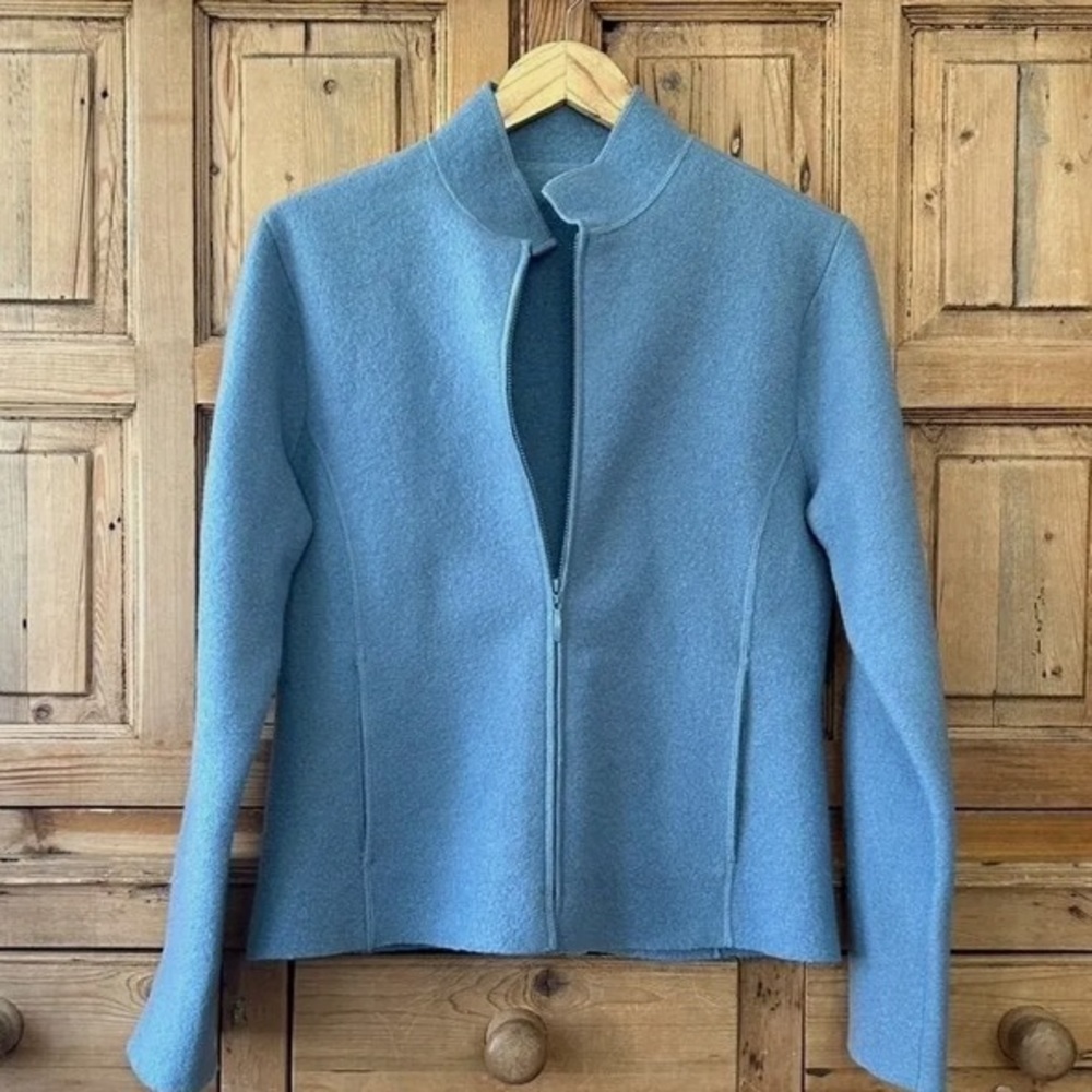 Eileen Fisher Wool Zip Career Wear Classic Jacket Blazer Size Small